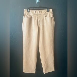 Spanx women leather pants Color: beige size: M